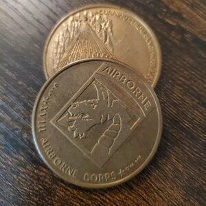 18th / XVIII Airborne Corps Vintage 1983 Army Challenge Coin / Gold Plated
